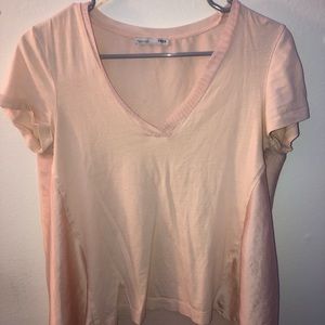 Pinkish Gold Silky High Low Zara Short Sleeved Shirt Small